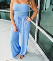 Strapless lace-up women's jumpsuit - a trendy and chic one-piece outfit with a lace-up detail, ideal for fashionable and stylish looks.