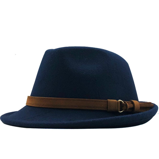 Men's gangster church jazz hat, adding a touch of vintage flair and sophistication to any ensemble. This classic hat features a sleek design with a wide brim, perfect for channeling old-school style.