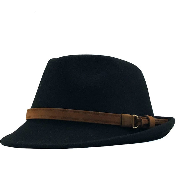 Men's gangster church jazz hat, adding a touch of vintage flair and sophistication to any ensemble. This classic hat features a sleek design with a wide brim, perfect for channeling old-school style.