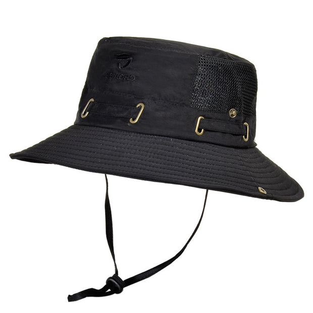 Mountaineering sun hat designed for sun protection and outdoor adventure. Featuring a wide brim and UPF sun protection, this hat shields against harmful UV rays during mountaineering and other outdoor activities.