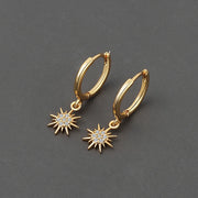 Sun Shape Zircon Earrings - Sara closet