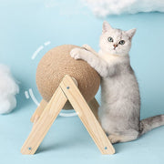 "Introducing the Pet-Friendly Cat Scratcher Ball: A purr-fect combination of playfulness and scratching satisfaction, designed to keep your feline friend entertained and their claws healthy."