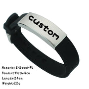Custom Logo Name Engrave Bangle: A sleek bangle featuring personalized name and logo engraving. Elevate your style with this unique accessory.