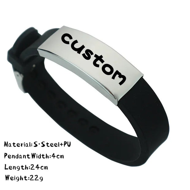 Custom Logo Name Engrave Bangle: A sleek bangle featuring personalized name and logo engraving. Elevate your style with this unique accessory.