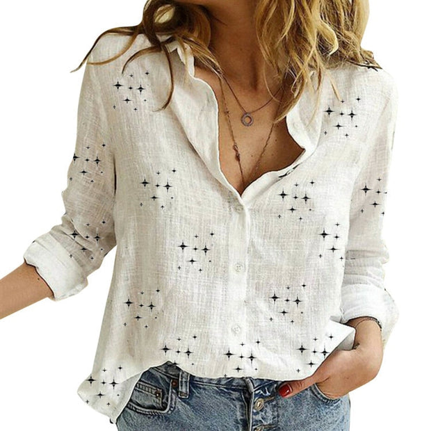 Linen Button-Up Oversize Shirt - Sara closet