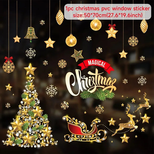 Winter / Christmas Window Decals Window Decorations - Christmas Christmas Window Stickers - Home & Garden Christmas Window Decals Christmas Wall & Window Stickers Christmas Stickers for Windows Christmas Shop Window Stickers for sale 3D Large Christmas Window Sticker