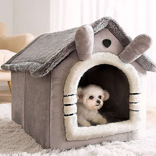 "Breathable Warm Plush Pet Bed: Provide your furry friend with cozy comfort and warmth in this breathable, plush sleeping haven."