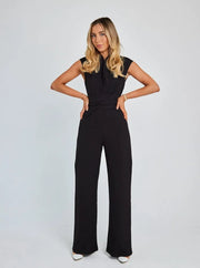 Summer elegant sleeveless jumpsuit - a stylish and sophisticated one-piece outfit perfect for warm weather, featuring a sleeveless design for chic and comfortable wear.