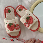 Strawberry Plush Slippers - Sweet and Cozy Footwear for Relaxing Days