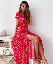 Certainly, here are the keywords turned into hashtags:  #FlirtyPolkaDotMaxiDress #AlluringLongDressWithPolkaDots #SeductiveSpottedGown #MaxiDressForSexyLook #TrendyPolkaDotFashion #StylishAndAlluringAttire #PolkaDotElegance #SensualMaxiDressDesign #ChicAndSexySummerDress #GlamorousPolkaDotEnsemble #EyeCatchingPatternedGown #ConfidentStyleWithPolkaDots #ContemporarySexyFashion #BoldStatementMaxiDress #PolkaDotAllureAndCharm