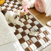 "Plush Anti-Skid Mat: Provide comfort and stability with this soft, non-slip surface for your pet's relaxation and safety."