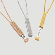 "Zircon Bar Necklace: Customize with Your Name. Elegant, Personalized Jewelry. Order Yours for a Unique Touch!"
