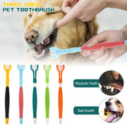 "Triple-Angle Pet Dental Brush: Effortlessly clean your pet's teeth from all angles with this innovative dental care tool."