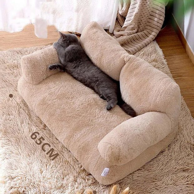 "Winter Warm Luxury Cat Bed: Indulge your feline friend with cozy comfort during chilly nights in this luxurious sleeping haven."