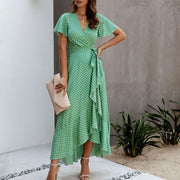 Bohemian Polka Dot Maxi Dress - Flowy and Feminine Design with Playful Polka Dot Pattern for Effortless Boho Style.