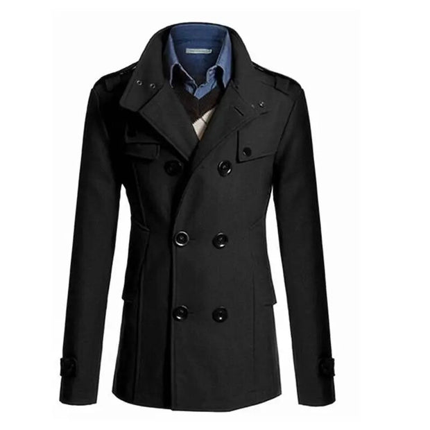 Buy Men Wool Coats online in USA  Men's Long Wool Overcoat  wool overcoats  Wool Overcoats for Men  Men's Wool Coats & Jackets  Stand Collar Woolen Overcoat  Woolen Overcoat  Full Sleeves Mens Woolen Overcoat / Men Trench coats  Woolen Overcoat Jacket For Men  DOUBLE-BREASTED WOOLLEN OVERCOAT