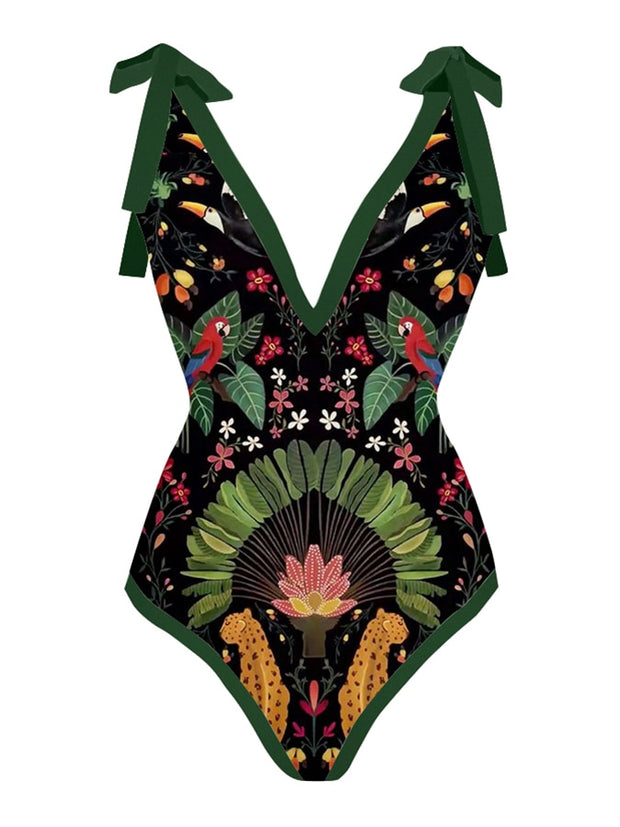 Fashionable summer printed swimsuits - trendy and stylish swimwear adorned with vibrant summer prints, perfect for making a fashion statement at the beach or by the pool.
