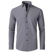 Elastic Non-Iron Business Shirt - Sleek and Wrinkle-Free Design for Professional Style.