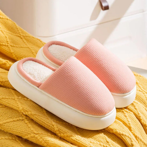 Warm Cotton Sole Slippers - Cozy Footwear for Comfortable Indoor Relaxation