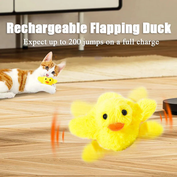 "Interactive Flapping Duck Cat Toy: Delight your feline friend with this captivating toy, mimicking realistic duck movements for endless fun."