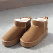 Plush Suede Platform Chelsea Boots - Stylish and Cozy Footwear for Fashionable Comfort