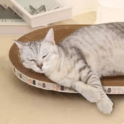 The Round Oval Corrugated Cat Scratcher is a durable and eco-friendly scratching solution for your feline friend. Made from sturdy corrugated cardboard, this scratcher provides an ideal surface for cats to sharpen their claws and stretch. Its round oval shape offers stability and versatility, allowing your cat to scratch comfortably from various angles.