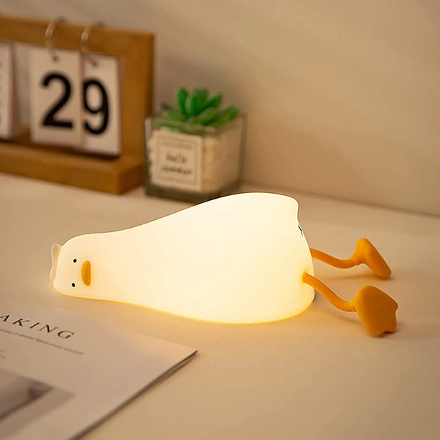 "Meet our adorable Cute Squishy Duck Nightlight Toy! Soft, squishy, and oh-so-cute, it provides a comforting glow for sweet dreams every night."