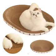 The Round Oval Corrugated Cat Scratcher is a durable and eco-friendly scratching solution for your feline friend. Made from sturdy corrugated cardboard, this scratcher provides an ideal surface for cats to sharpen their claws and stretch. Its round oval shape offers stability and versatility, allowing your cat to scratch comfortably from various angles.