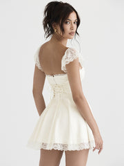 Elegant Lace Mini Dress - Sara closet