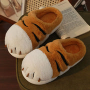 Cute Tiger Claw Fluffy Slippers - Adorable Footwear for Cozy Nights In