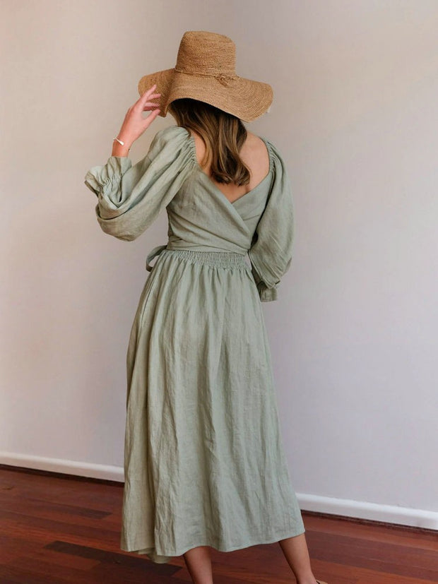 #FlounceSleeveDress #LongSleeveMaxiDress #CuffDetailGown #EveningElegance #FormalFashion #FlowyCuffGown #StylishLongFrock #BellSleeveMaxi #SophisticatedCuffDress #TrendyEveningOutfit