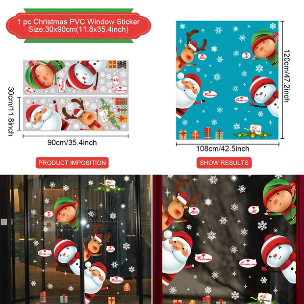 Winter / Christmas Window Decals Window Decorations - Christmas Christmas Window Stickers - Home & Garden Christmas Window Decals Christmas Wall & Window Stickers Christmas Stickers for Windows Christmas Shop Window Stickers for sale 3D Large Christmas Window Sticker