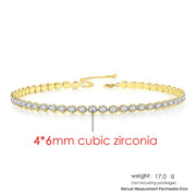 Dazzling zirconia choker with sparkling cubic zirconia stones set in a sleek design, perfect for adding glamour to any outfit. Ideal for formal events or special occasions.