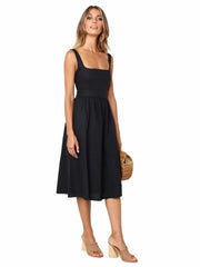 Solid backless midi dress - a sleek and sophisticated dress with a solid color design and alluring backless detail, perfect for an elegant and stylish look.