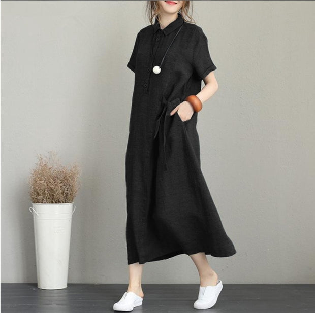 #WomenShortSleeveMidiDresses #ShortSleeveMidiDress #CasualMidiDresses #VersatileMidiLength #ComfortableAndStylish #LooseSilhouetteDress #ONeckNeckline #SolidPatternDress #EmpireWaistMidiDress #EverydayFashion #BreathableFabric #PocketsDetail #ChicAndRelaxedStyle #HighStretchElasticity #BroadclothMidiDress