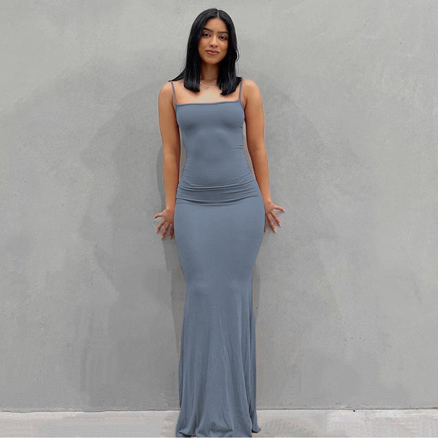 Satin Slip Maxi Dress - Sara closet