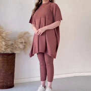 Knitted Batwing Sweater Set - Cozy and Stylish Ensemble for Winter Comfort