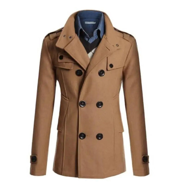 Buy Men Wool Coats online in USA  Men's Long Wool Overcoat  wool overcoats  Wool Overcoats for Men  Men's Wool Coats & Jackets  Stand Collar Woolen Overcoat  Woolen Overcoat  Full Sleeves Mens Woolen Overcoat / Men Trench coats  Woolen Overcoat Jacket For Men  DOUBLE-BREASTED WOOLLEN OVERCOAT