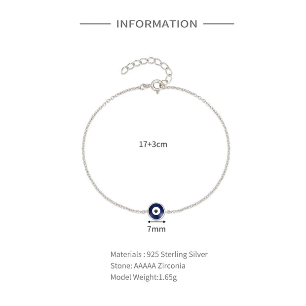 Evil eye silver bracelet 925 made of high-quality sterling silver, featuring a protective evil eye charm. Elegant and stylish design, perfect for everyday wear and special occasions.