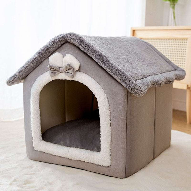 "Breathable Warm Plush Pet Bed: Provide your furry friend with cozy comfort and warmth in this breathable, plush sleeping haven."