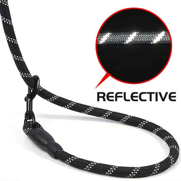 Reflective Strong Dog Leash, a reliable and highly visible leash designed to ensure safety during dog walks, especially in low light conditions. It features reflective strips for enhanced visibility and is crafted for durability, providing peace of mind for pet owners.