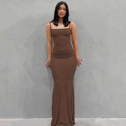 Satin Slip Maxi Dress - Sara closet