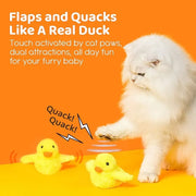 "Interactive Flapping Duck Cat Toy: Delight your feline friend with this captivating toy, mimicking realistic duck movements for endless fun."