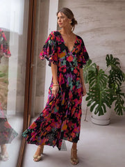 Boho Floral Maxi Tunic Dress - Effortless Bohemian Elegance for Every Occasion