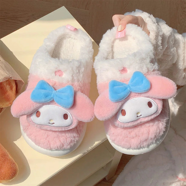 Hello Kitty Plush Slippers - Cute and Cozy Footwear for Hello Kitty Fans