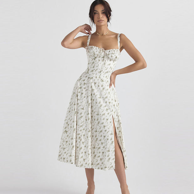 Elegant floral print summer dress - a sophisticated and stylish dress adorned with floral prints, perfect for a chic and feminine look during the summer.