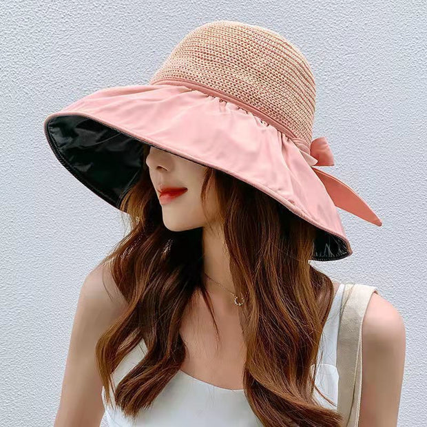 UV Protection Bow Visor Hat - Sara closet