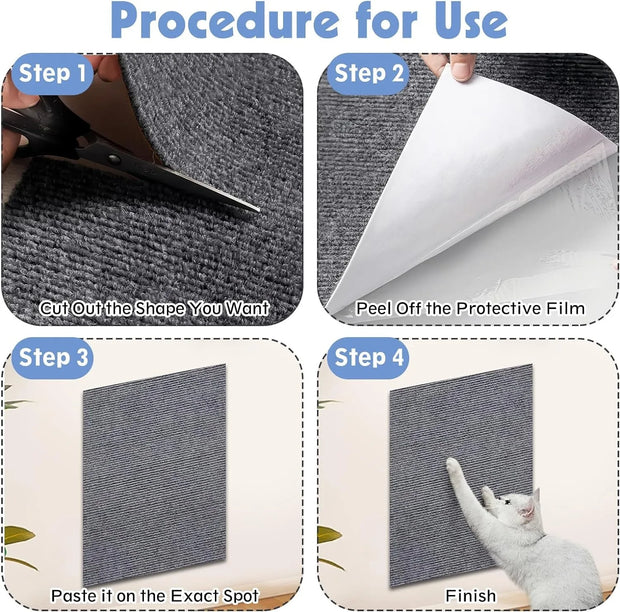 Trimmable cat scratch mats in beige, protecting furniture from cat scratches. Durable and easy to cut to fit any size, these mats are perfect for cats of all sizes. Ideal for home use, providing a safe scratching surface.