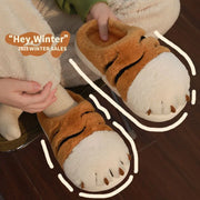 Cute Tiger Claw Fluffy Slippers - Adorable Footwear for Cozy Nights In