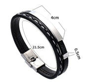 Men's Leather Weave Bracelet - Sara closet